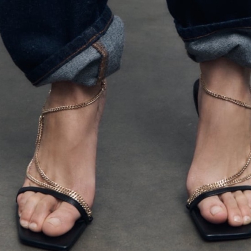 Zara Chain Sandals size 9